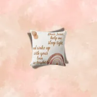 Christian Prayer for kids Brown & Pink | Throw Pillow