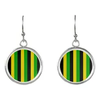 Jamaican National Flag Colored Striped Earrings