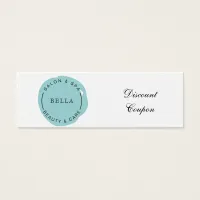 Minimal Modern Aqua  Salon and Spa Discount Card