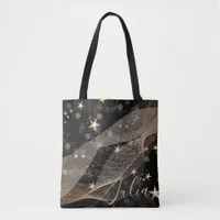 Magical Shiny Gold Stars Strings and Bokeh Lights  Tote Bag