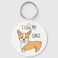 I Love My Corgi Keychain