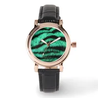 Cool green neon tiger stripes watch