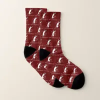 Cabernet Cat Fan Maroon Socks