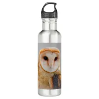 A Serene Barn Owl Stainless Steel Water Bottle