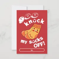 You Knock My Socks Off Classroom Valentine Card