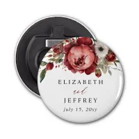 Elegant Boho Burgundy Blush Floral Wedding Bottle Opener