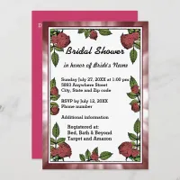 Frame and Red Roses Bridal Shower Invitation