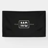 Elegant Black Monogram Branding Event Personalized Banner