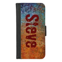 Rusty, Verdigris, Grunge Steampunk iPhone 8/7 Wallet Case