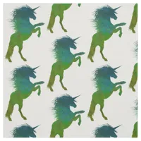 Blue and Green Unicorn Fabric