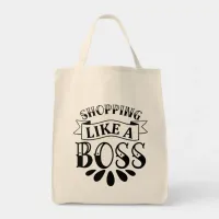 Shopping Like A Boss Typography  Tote Bag