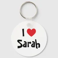 I Love Sarah Keychain