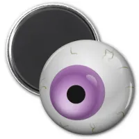 Purple Bloodshot Zombie Eyeball Halloween Magnet