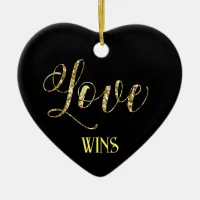 *~*  PHOTO LOVE WINS Glitter Christmas Ornament