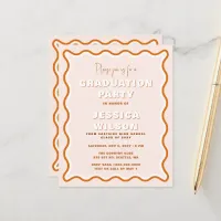 Budget Terracotta Photo Graduation Invitation