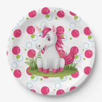 Cute Unicorn Birthday Party Paper Plate