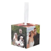 Personalized Wedding Photos Keepsake Cube Ornament