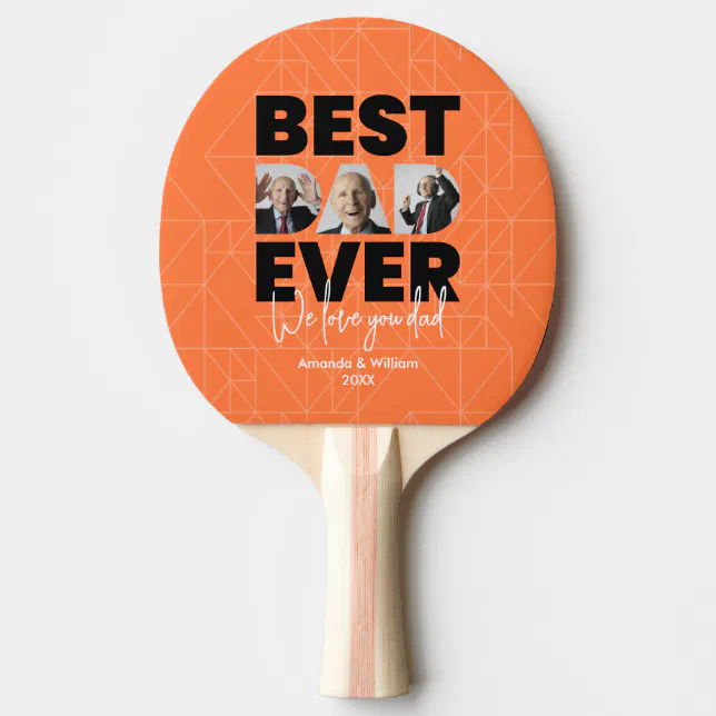 Best Dad Ever | Father's Day | Orange Ping Pong Paddle