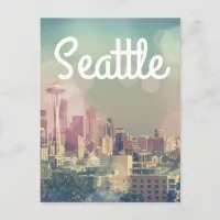 Dreamy Seattle Skyline and Space Needle Postcard