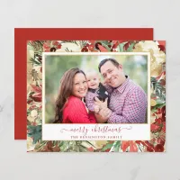 Budget Elegant Red Holiday Floral Christmas Photo