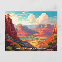 Vintage illustration of Grand Canyon National Park Postcard