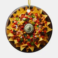 Funny Food Pun | Nacho Average Christmas Nachos Ceramic Ornament