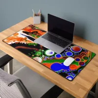 Pour Painting Style Fluid Art Colorful Desk Mat