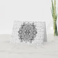 Color Me Niece's Birthday Dragonflies Mandala   Ca Card