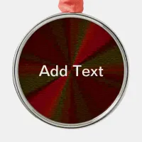 Circular Gradient Patchwork Red to Green Metal Ornament