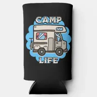 Camp Life | Retro Camper Personalized Seltzer Can Cooler