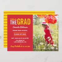 Red and Gold Graduation Party Invitation