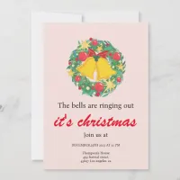 Pastel Winter christmas bells festive celebration Holiday Card