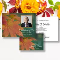 Fall Colored Leaves Celebration of Life Memorial / Funeral Service Ideas