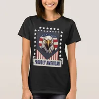 Proudly American Bald Eagle Denim Jacket T-Shirt