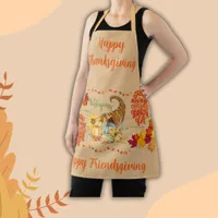 Thanksgiving Friendsgiving Autumn on beige | Apron