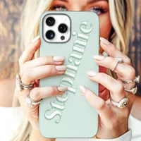 Cute Mint Green Minimalist Custom Name iPhone 16 Pro Max Case