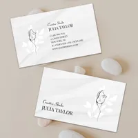 Black and White Hair Stylist Professional Template Business Card