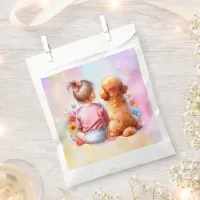 Baby Girl and an Apricot Poodle Favor Bag