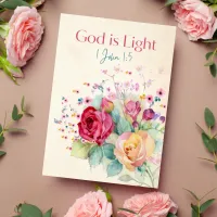 Inspirational Bible Verse God is Light 1 John 1:5 Card