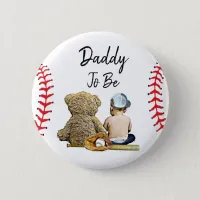 Daddy to Be of a Lil Slugger Baby Shower Button