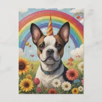 Boston Terrier Unicorn Postcard