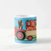 Black German Shepherd Driving Tractor Train, ZKA Coffee Mug