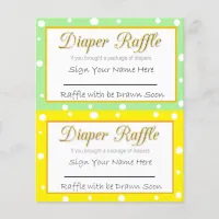 Diaper Raffle Baby Shower Game Yellow and Green Flyer