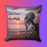 Silent tears stain deeply | throw pillow