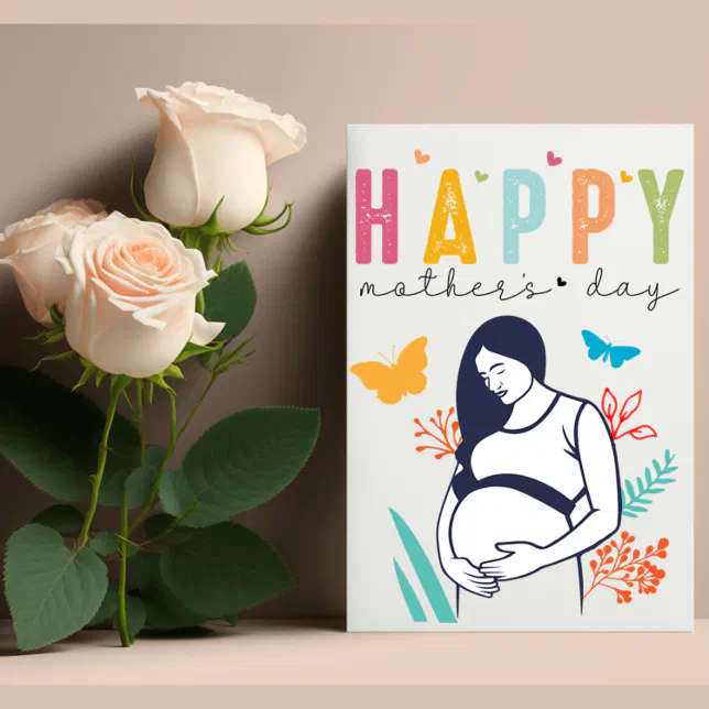 Expectant Mother Mother's Day Folded Greeting Card