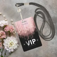 Cascading Lights Sweet 16 Rose Gold ID790 Badge