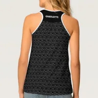 Black And White Zigzag Pattern Name Tank Top