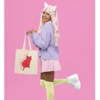 Strawberry cat kids pink cats cute stylish  tote bag