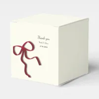 Simple Elegant Minimalist Red Bow Classic Favor Boxes