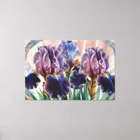 *~*  Purple BLUE IRIS Irises Vintage Floral TV2 Canvas Print